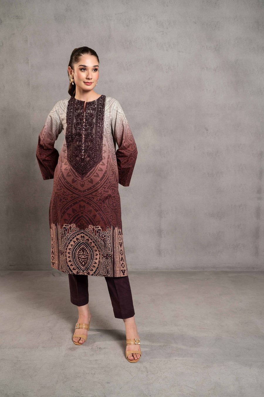 Nishat Sunehray Din Embroidered Khaddar Unstitched 2Pc Suit - 42303299