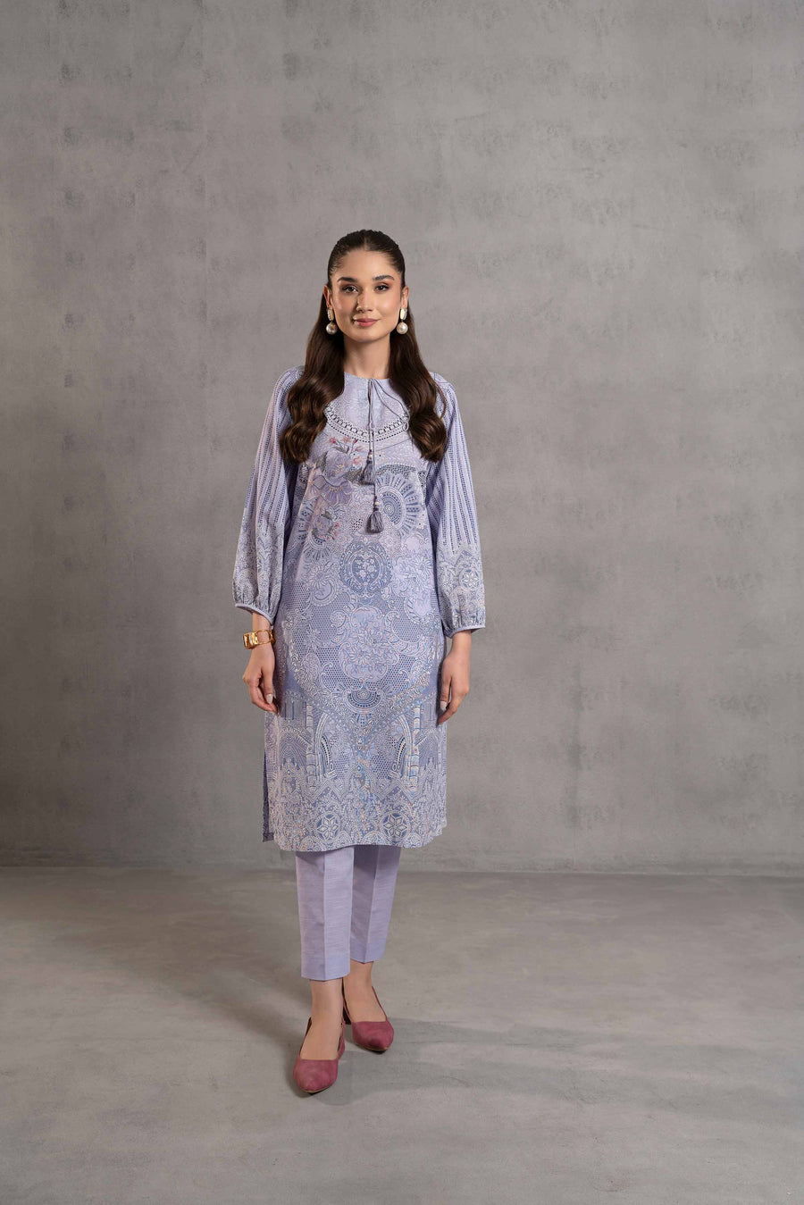 Nishat Sunehray Din Printed Khaddar Unstitched 2Pc Suit - 42303304