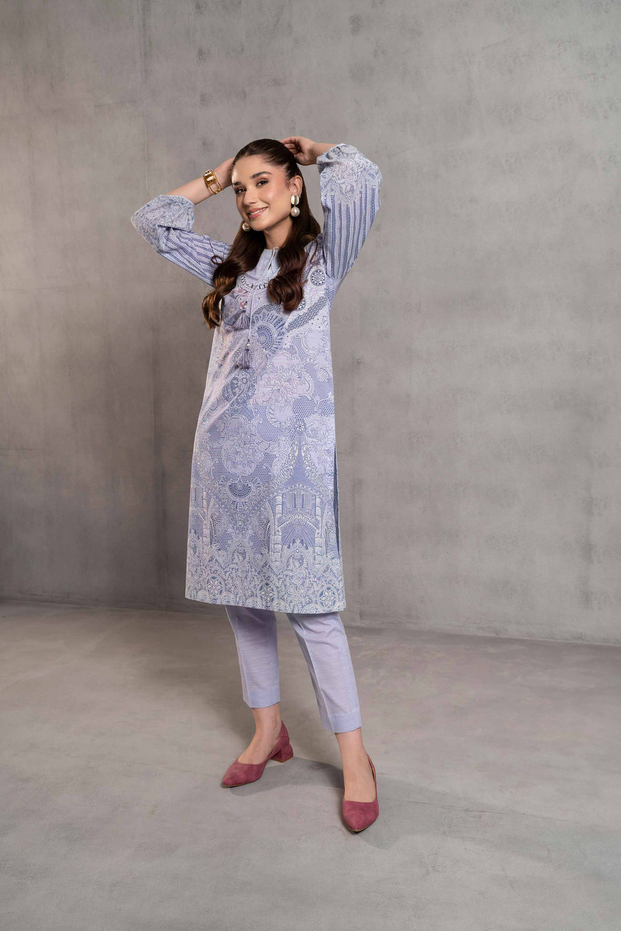 Nishat Sunehray Din Printed Khaddar Unstitched 2Pc Suit - 42303304
