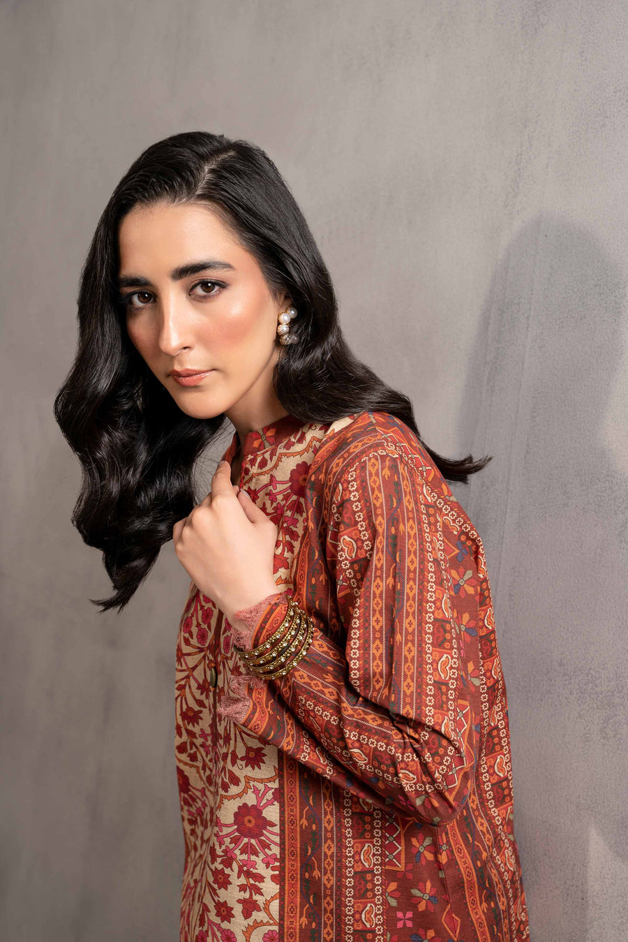 Nishat Sunehray Din Printed Khaddar Unstitched 2Pc Suit - 42303305