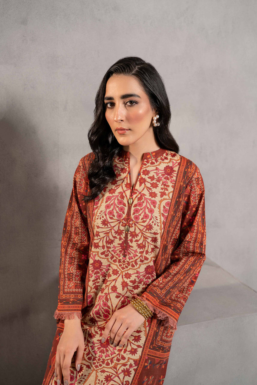 Nishat Sunehray Din Printed Khaddar Unstitched 2Pc Suit - 42303305