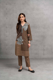Nishat Sunehray Din Printed Khaddar Unstitched 2Pc Suit - 42303307