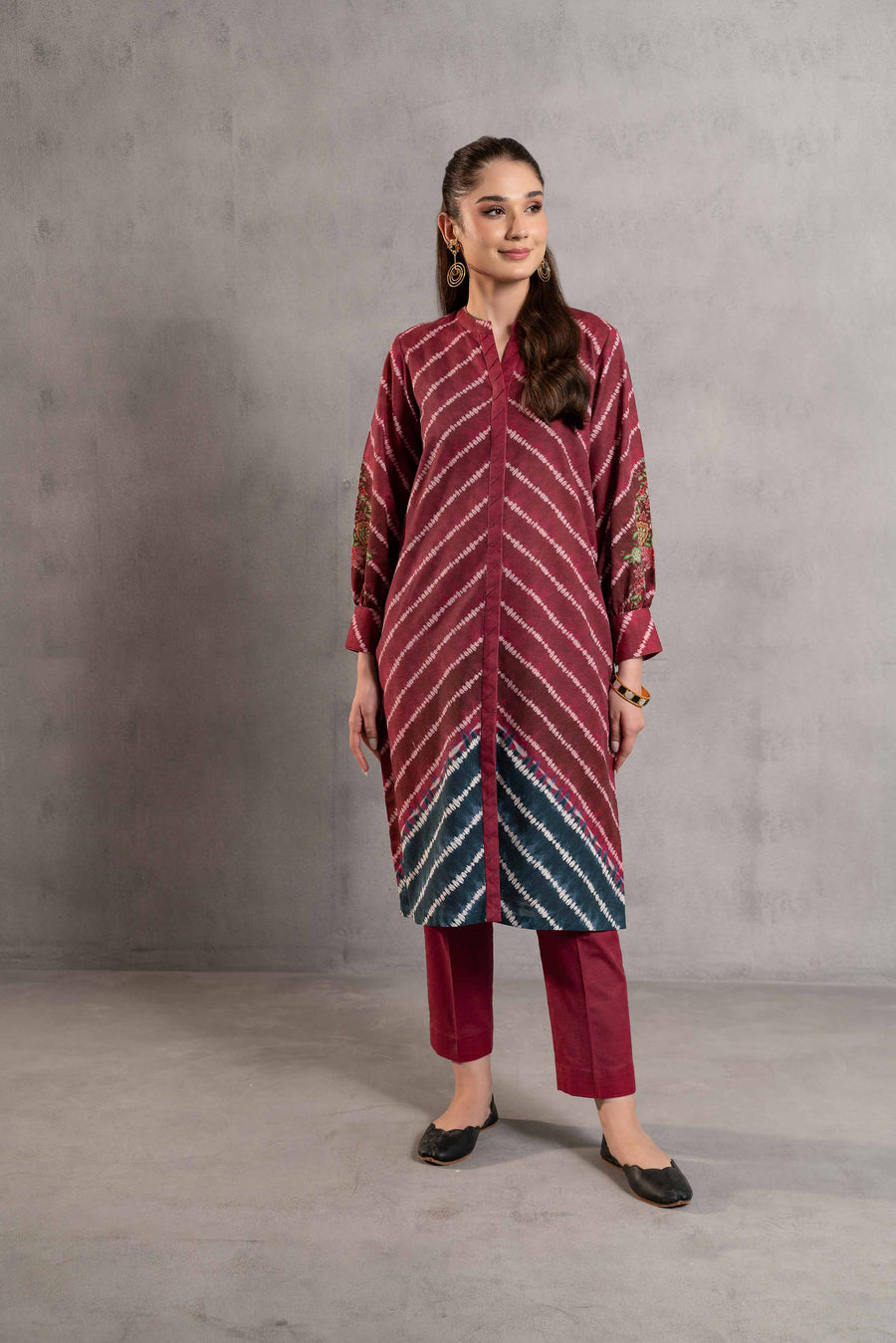 Nishat Sunehray Din Printed Khaddar Unstitched 2Pc Suit - 42303308