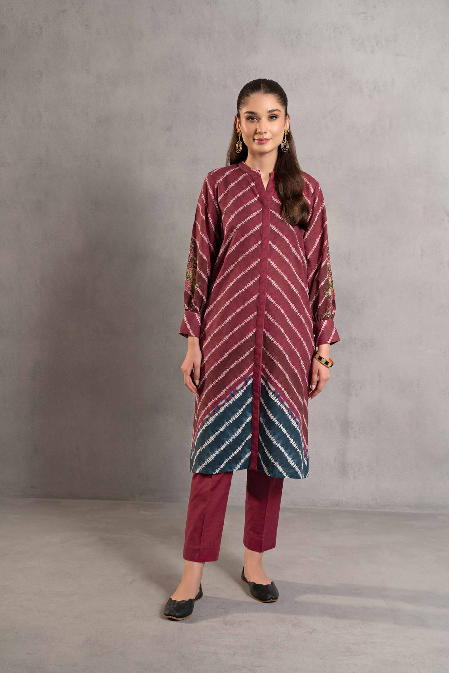 Nishat Sunehray Din Printed Khaddar Unstitched 2Pc Suit - 42303308