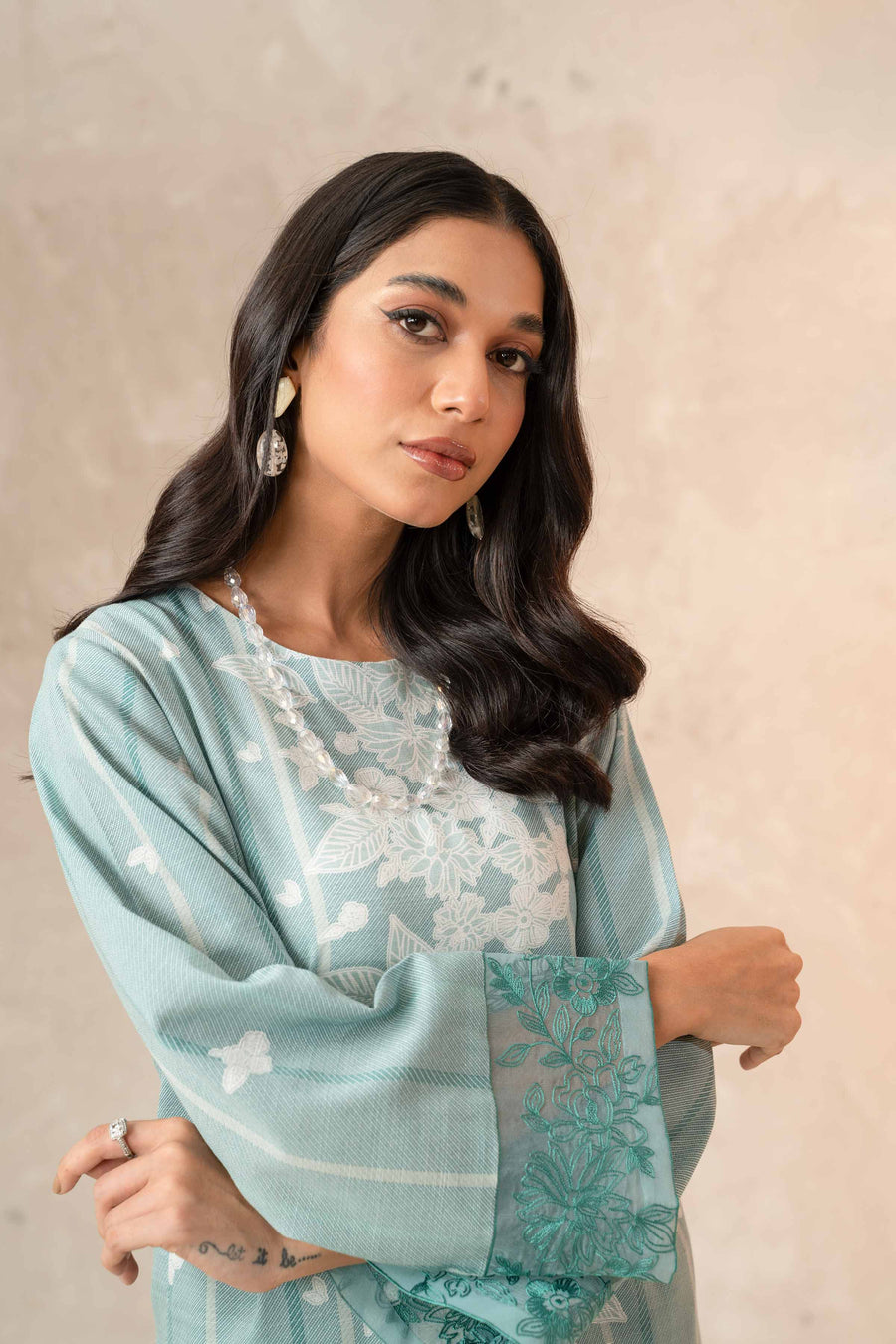 Nishat With You Unstitched Embroidered Khaddar 2Pc Suit - 42303311