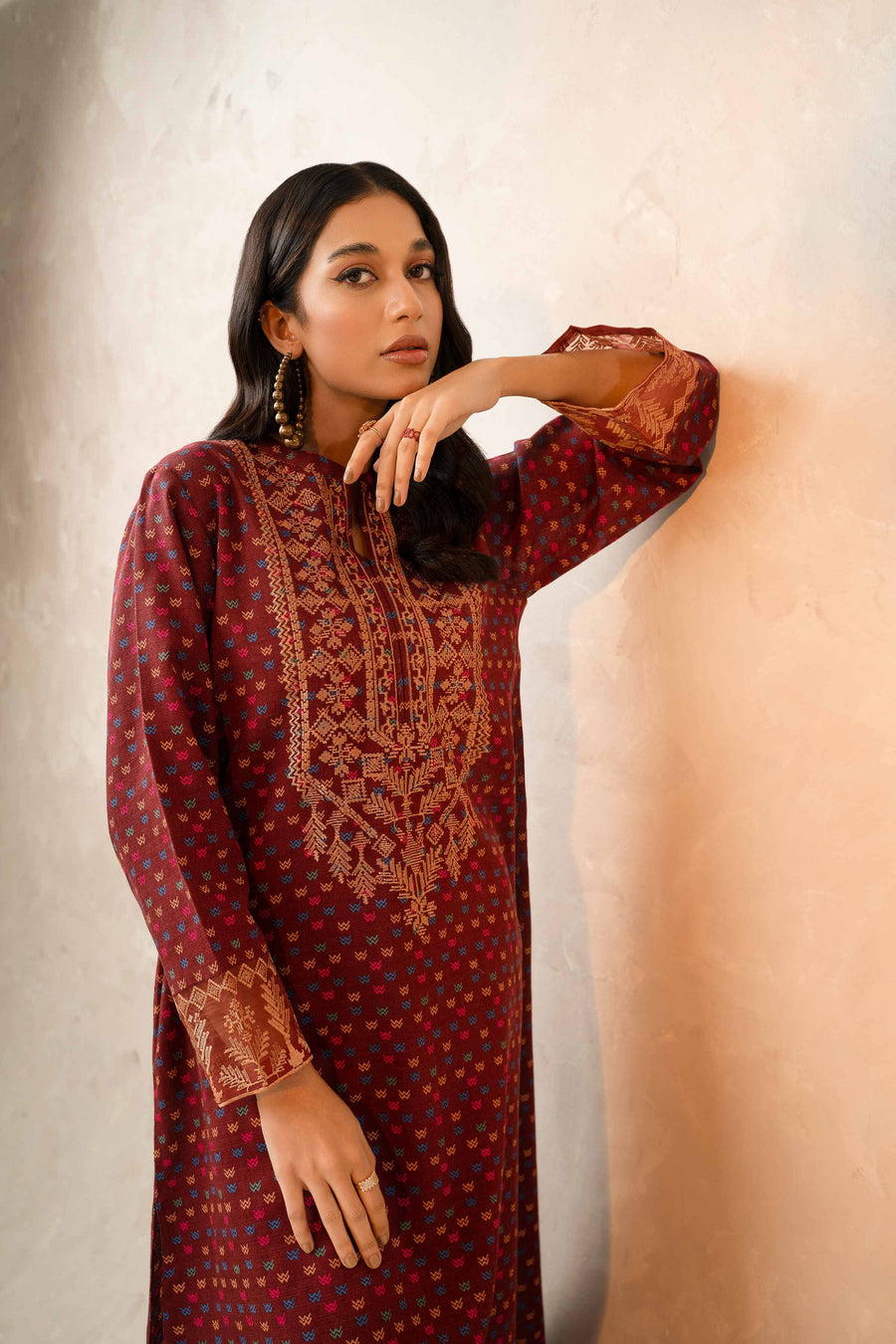 Nishat With You Unstitched Embroidered Khaddar 2Pc Suit - 42303312