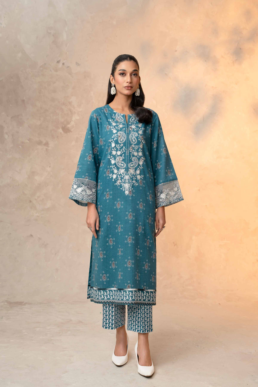 Nishat With You Unstitched Embroidered Khaddar 2Pc Suit - 42303313