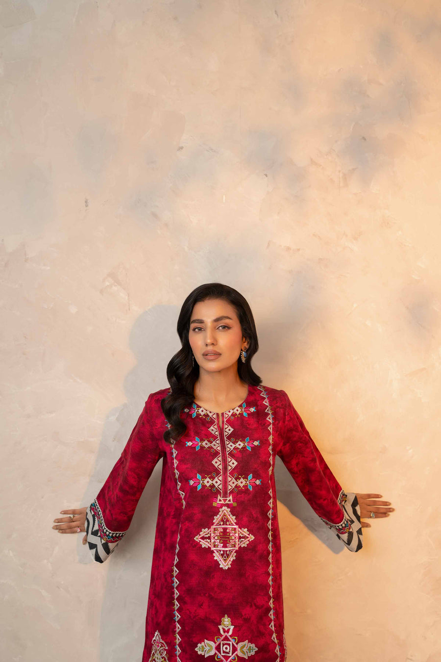 Nishat With You Unstitched Embroidered Khaddar 2Pc Suit - 42303314