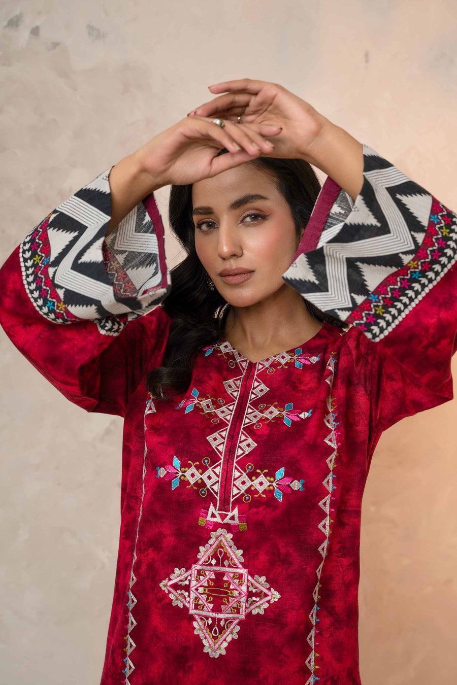 Nishat With You Unstitched Embroidered Khaddar 2Pc Suit - 42303314