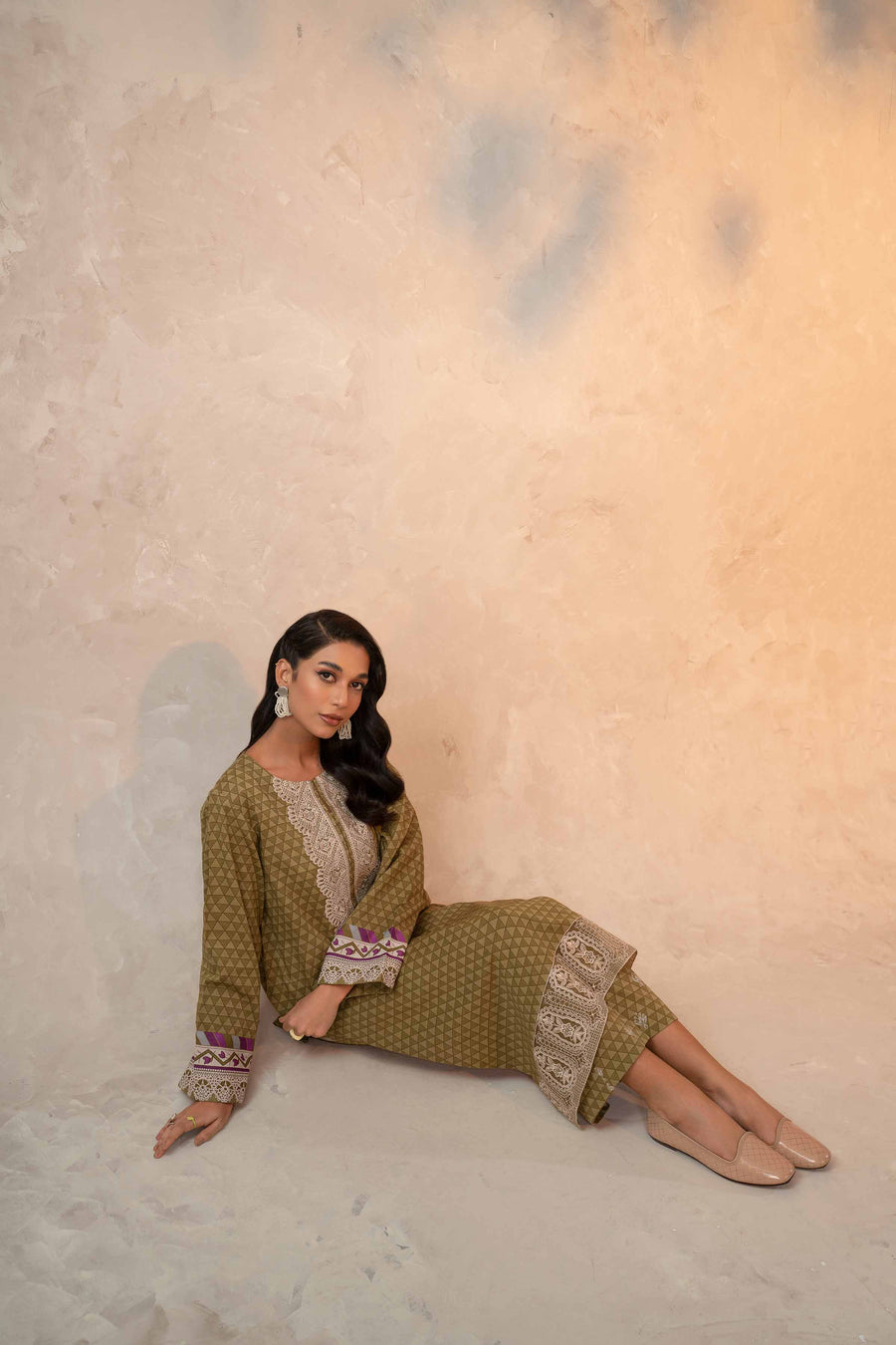 Nishat With You Unstitched Embroidered Khaddar 2Pc Suit - 42303315