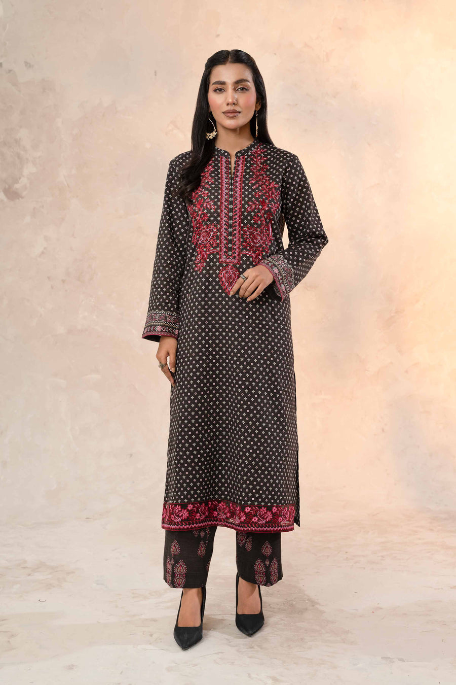 Nishat With You Unstitched Embroidered Khaddar 2Pc Suit - 42303317