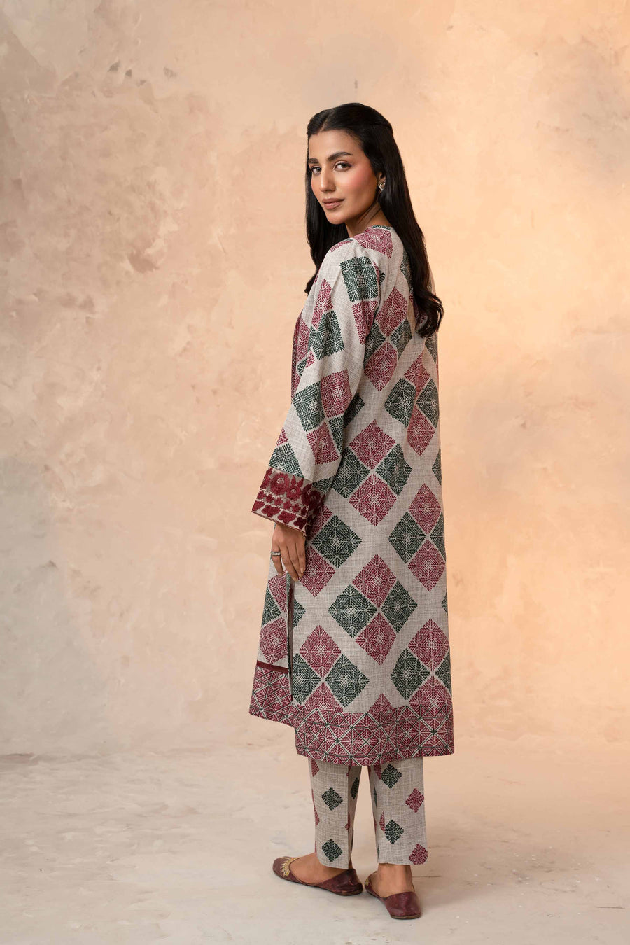 Nishat With You Unstitched Embroidered Khaddar 2Pc Suit - 42303318