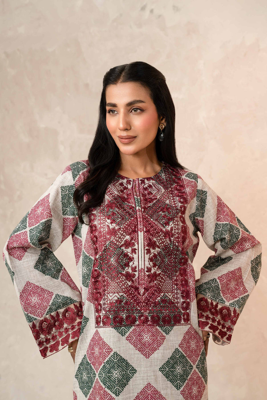 Nishat With You Unstitched Embroidered Khaddar 2Pc Suit - 42303318