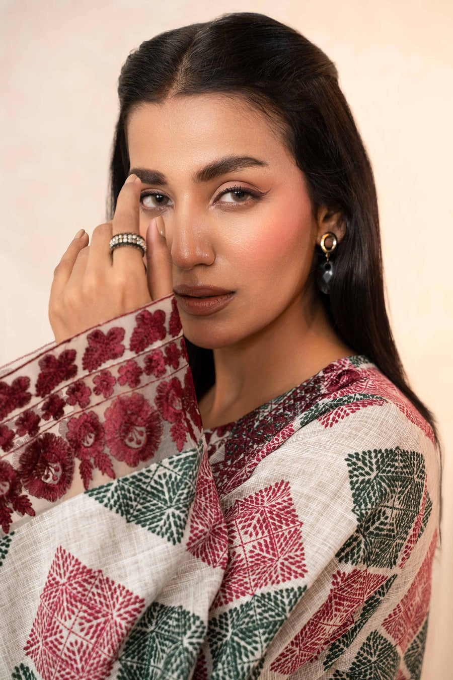 Nishat With You Unstitched Embroidered Khaddar 2Pc Suit - 42303318
