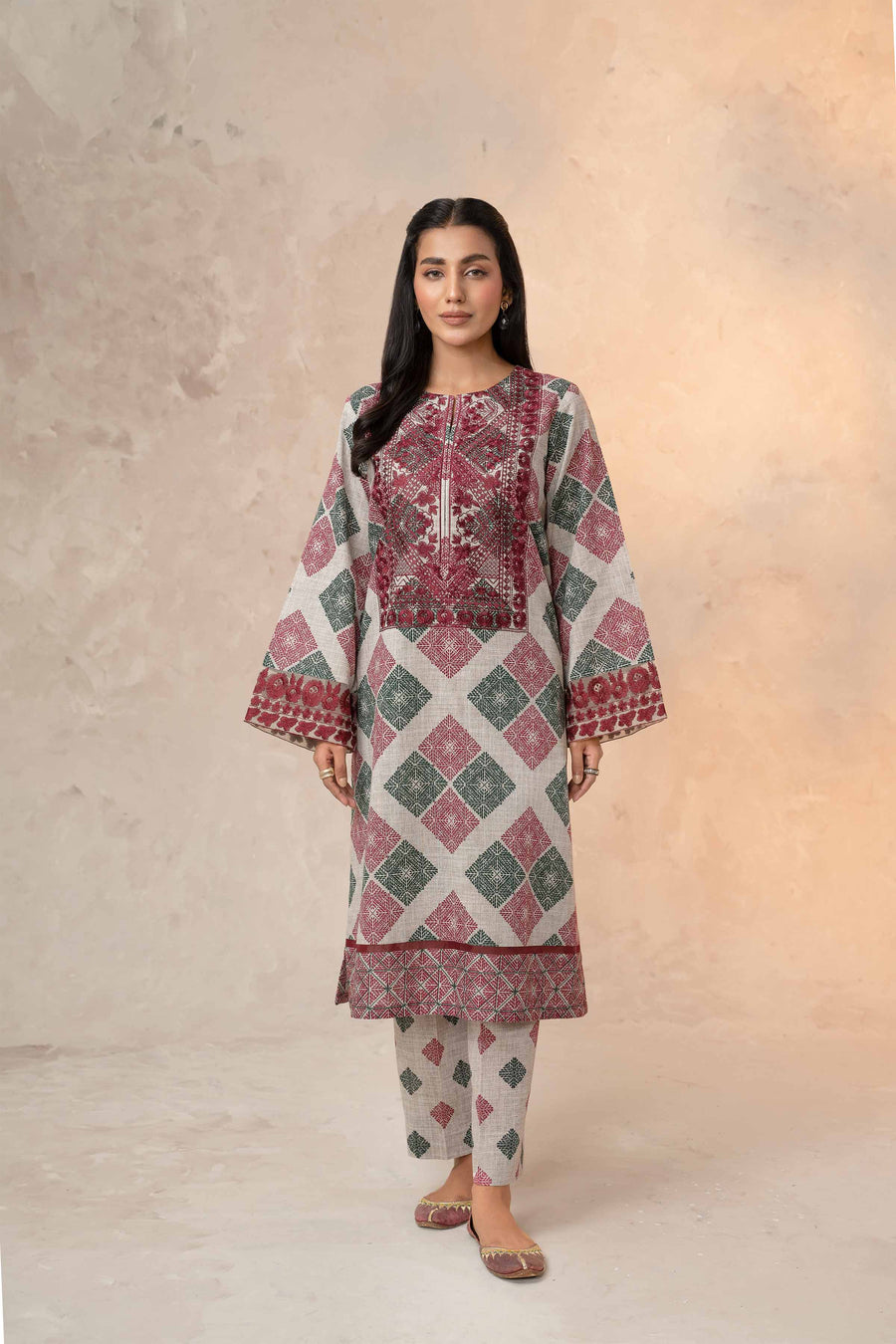 Nishat With You Unstitched Embroidered Khaddar 2Pc Suit - 42303318