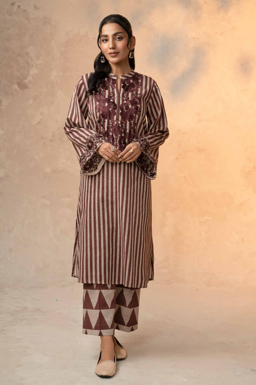 Nishat With You Unstitched Embroidered Khaddar 2Pc Suit - 42303319