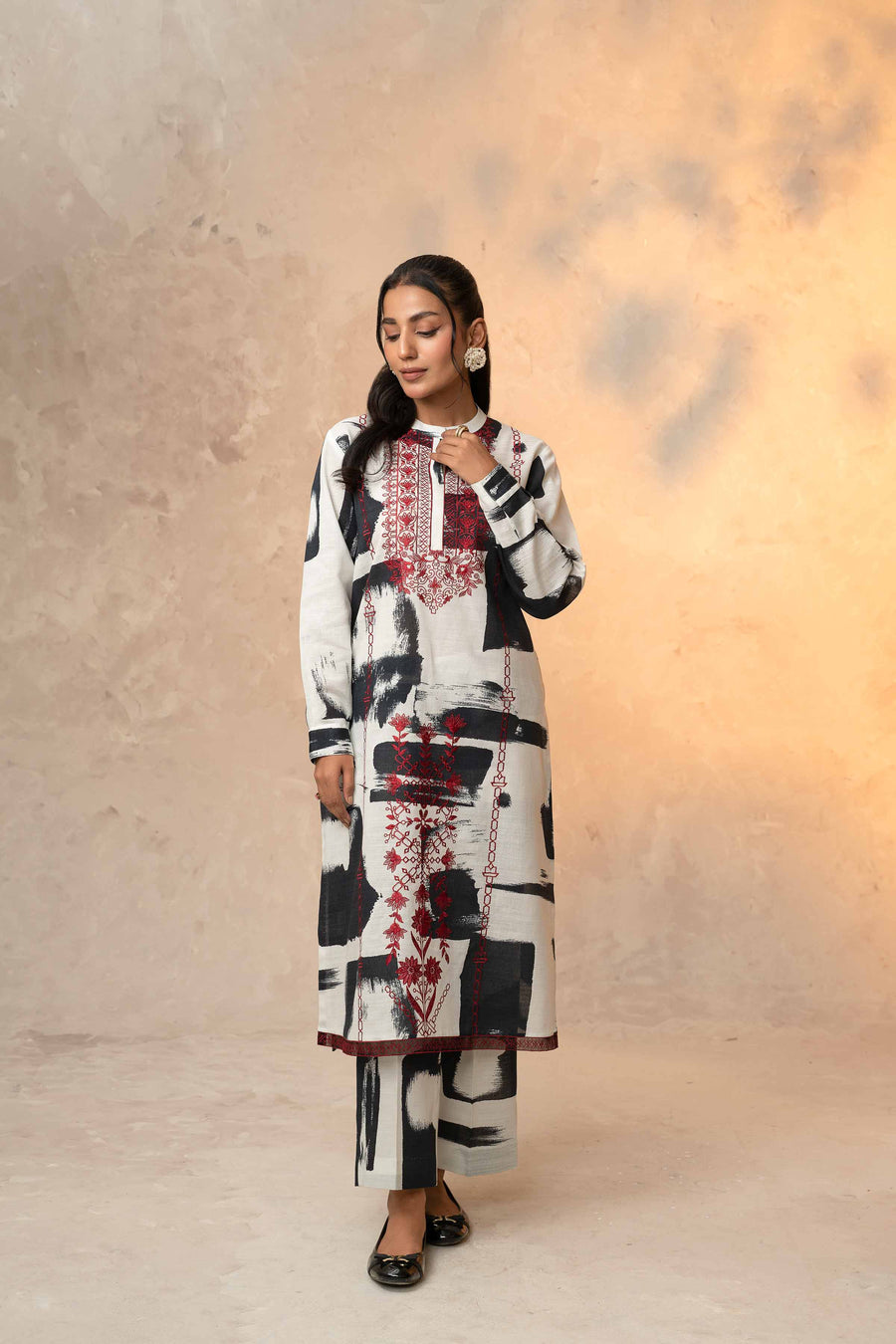 Nishat With You Unstitched Embroidered Khaddar 2Pc Suit - 42303320