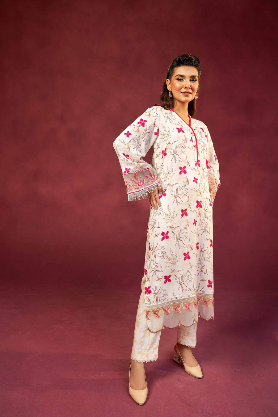 Nishat With You Unstitched Embroidered Linen 2Pc Suit - 42303346