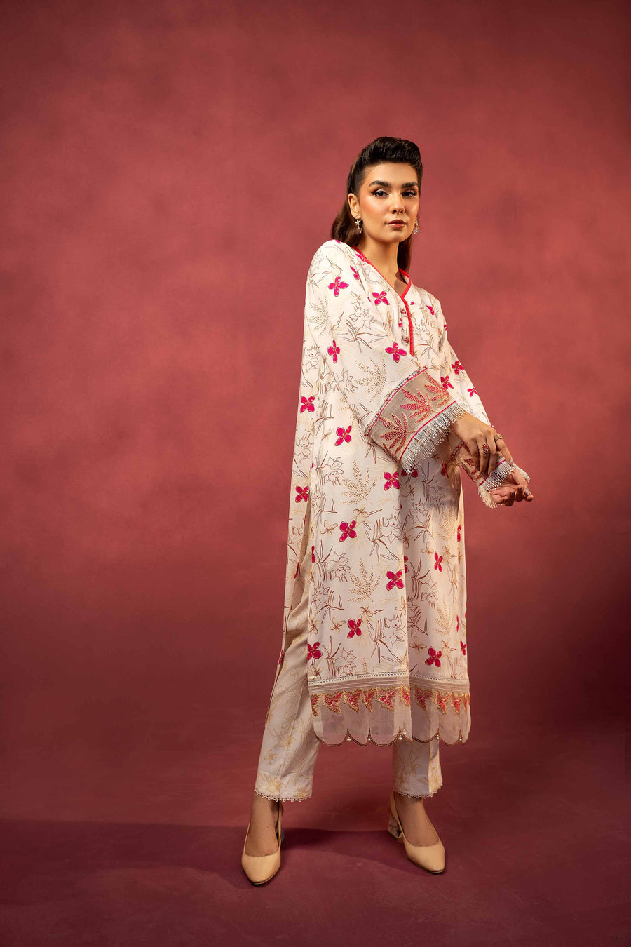 Nishat With You Unstitched Embroidered Linen 2Pc Suit - 42303346