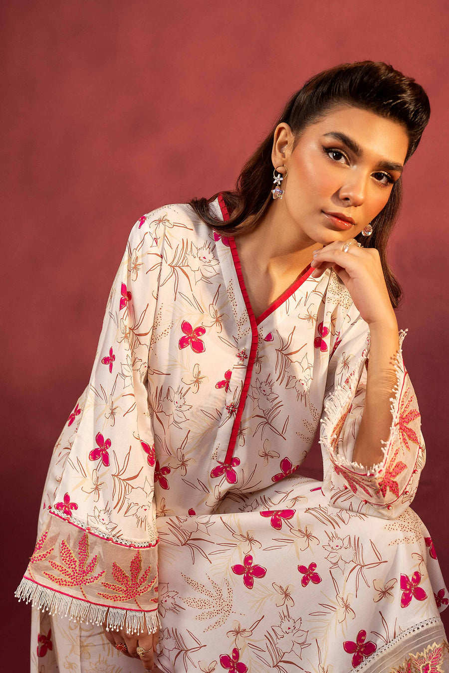 Nishat With You Unstitched Embroidered Linen 2Pc Suit - 42303346