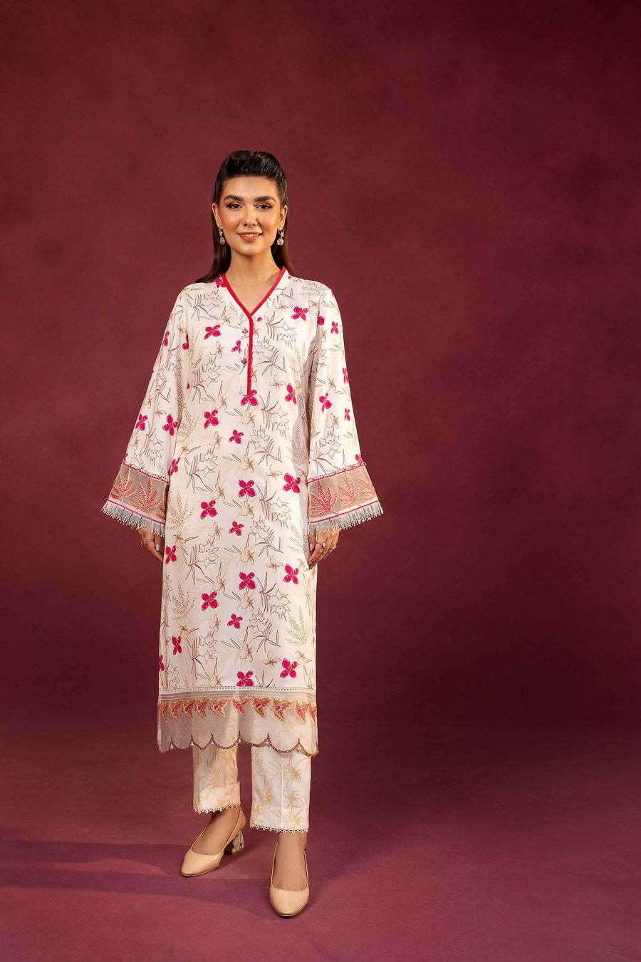 Nishat With You Unstitched Embroidered Linen 2Pc Suit - 42303346