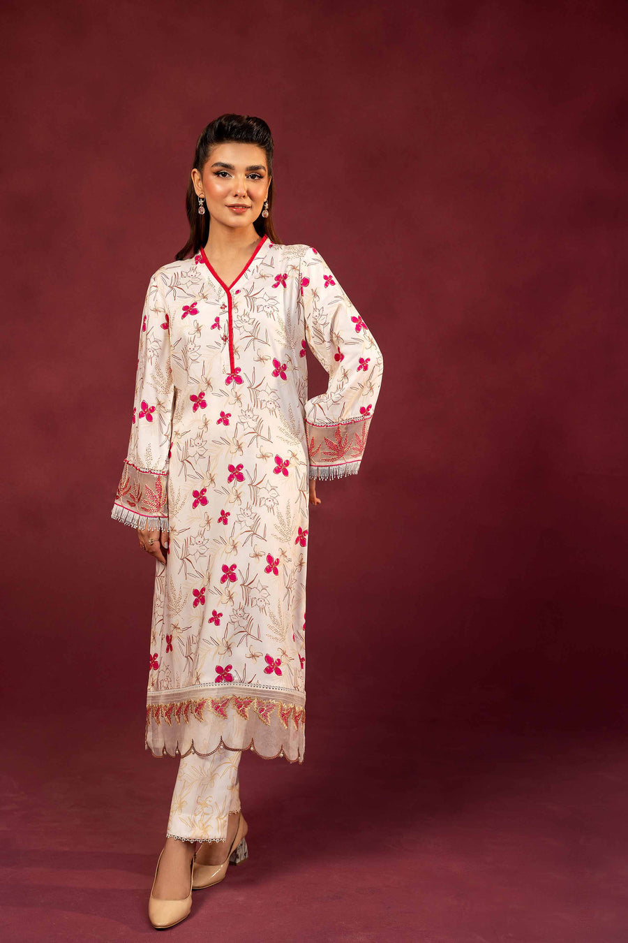 Nishat With You Unstitched Embroidered Linen 2Pc Suit - 42303346