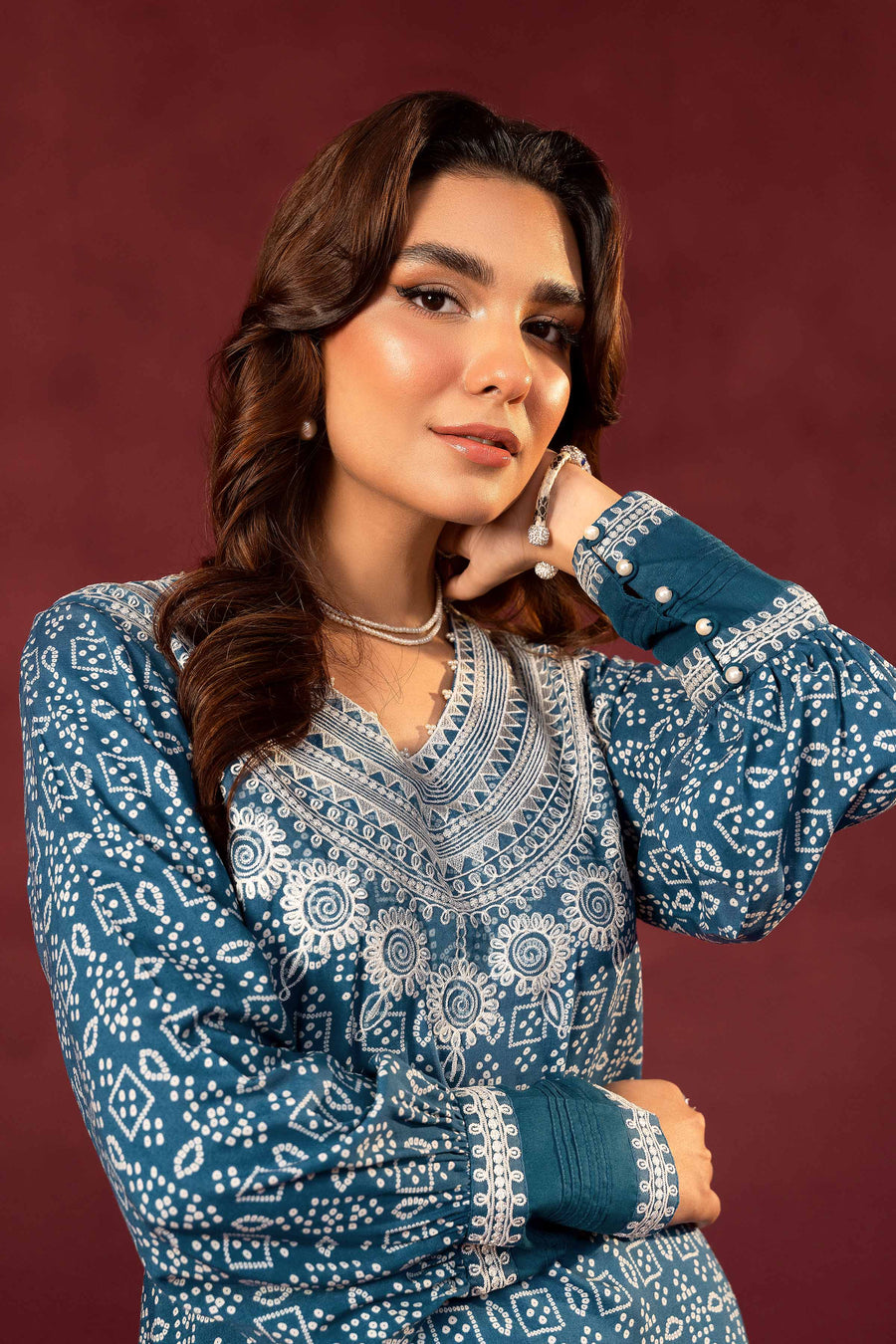 Nishat With You Unstitched Embroidered Linen 2Pc Suit - 42303347