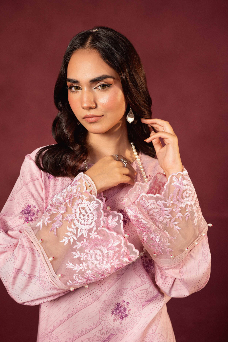 Nishat With You Unstitched Embroidered Linen 2Pc Suit - 42303348