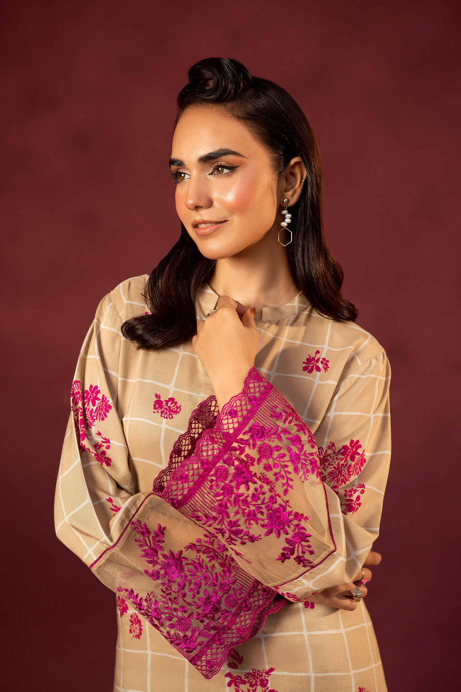 Nishat With You Unstitched Embroidered Linen 2Pc Suit - 42303351