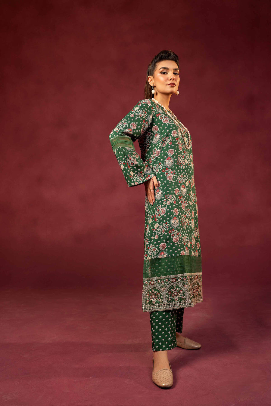 Nishat With You Unstitched Embroidered Linen 2Pc Suit - 42303355