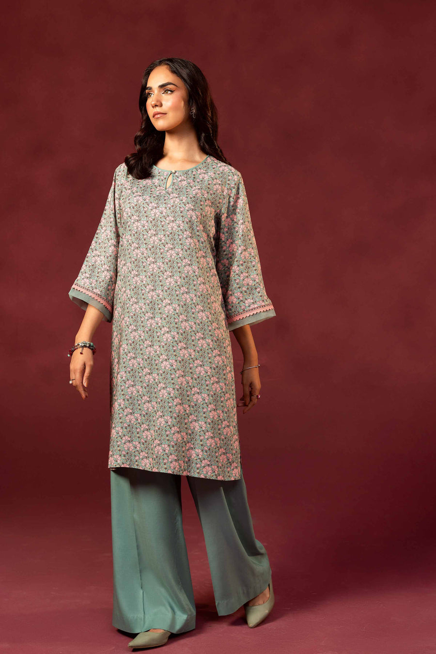 Nishat With You Unstitched Printed Linen 2Pc Suit - 42303356