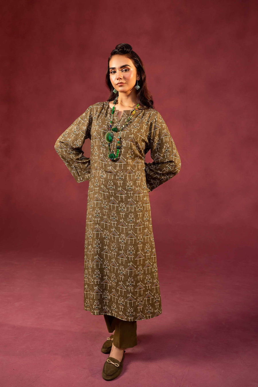 Nishat With You Unstitched Printed Linen 2Pc Suit - 42303357