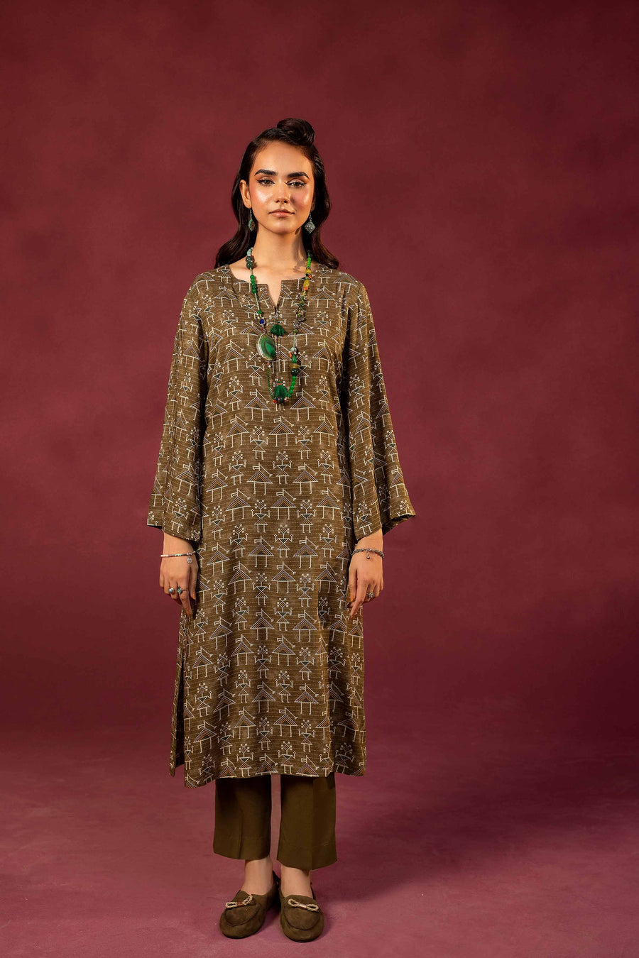 Nishat With You Unstitched Printed Linen 2Pc Suit - 42303357
