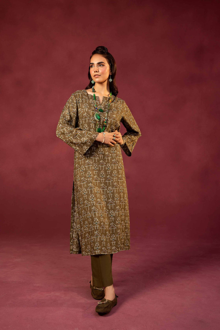 Nishat With You Unstitched Printed Linen 2Pc Suit - 42303357