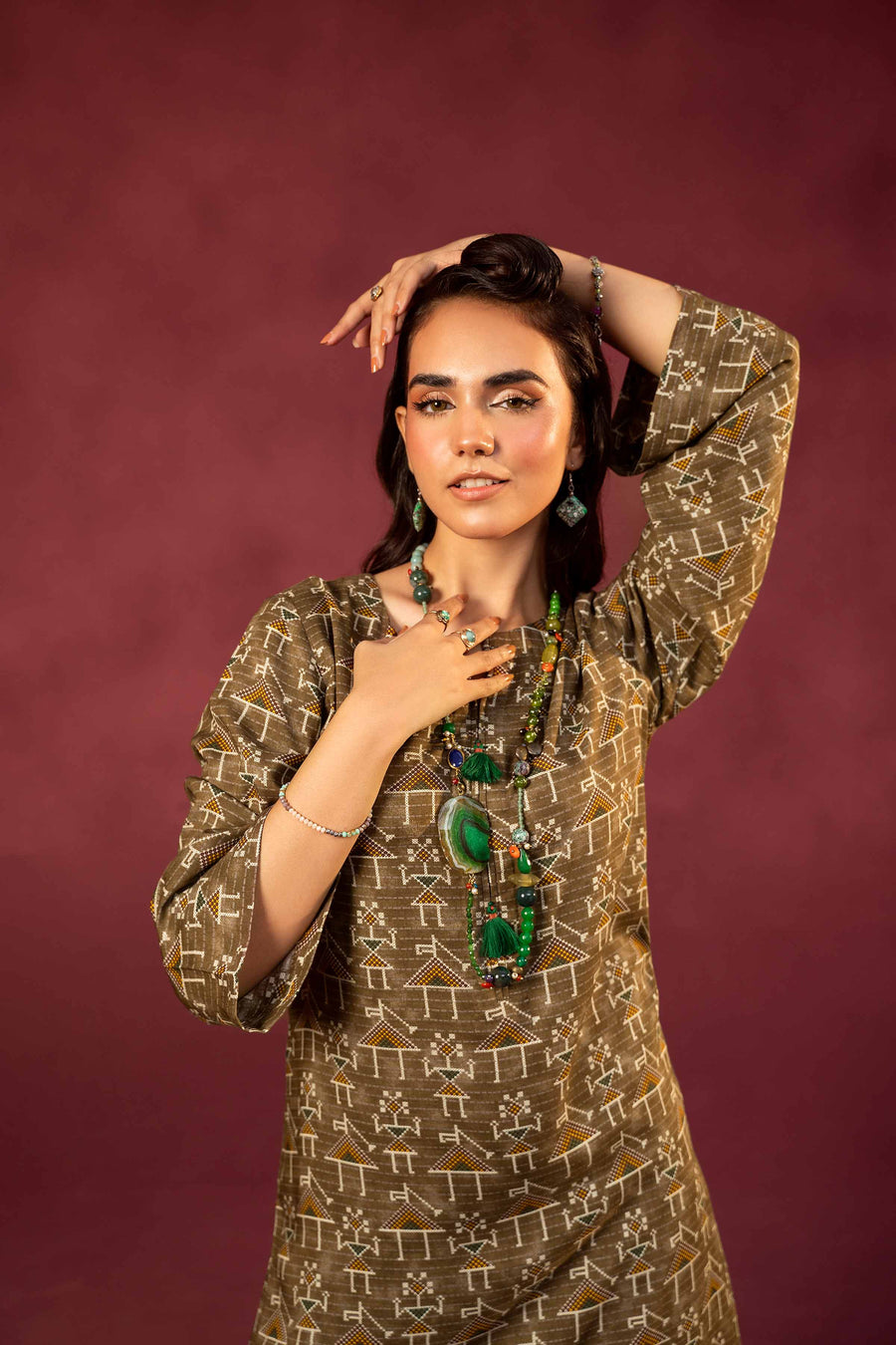 Nishat With You Unstitched Printed Linen 2Pc Suit - 42303357