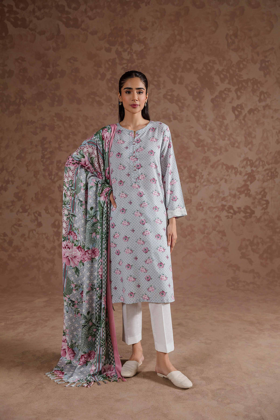 Nishat Sunehray Din Printed Karandi Unstitched 2Pc Suit - 42303369