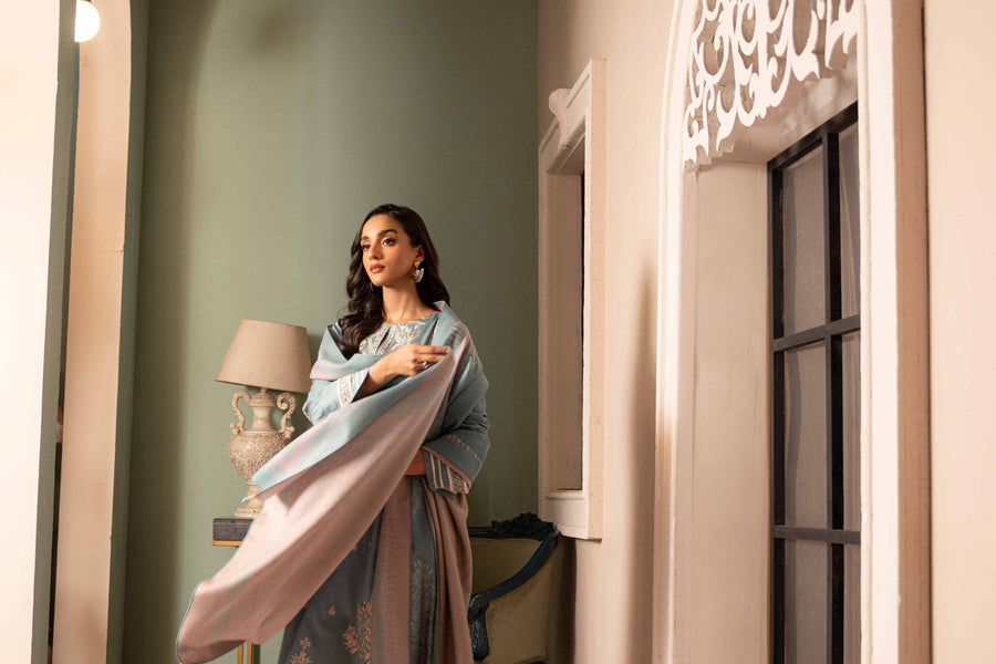Nishat Sunehray Din Embroidered Sateen Unstitched 3Pc Suit - 42303377