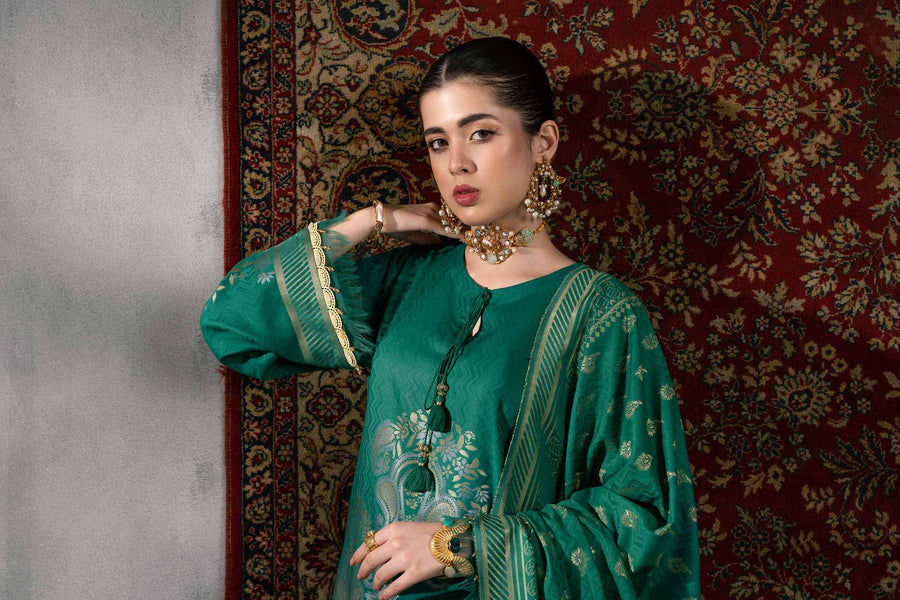Nishat Sunehray Din Embroidered Jacquard Unstitched 3Pc Suit - 42303387
