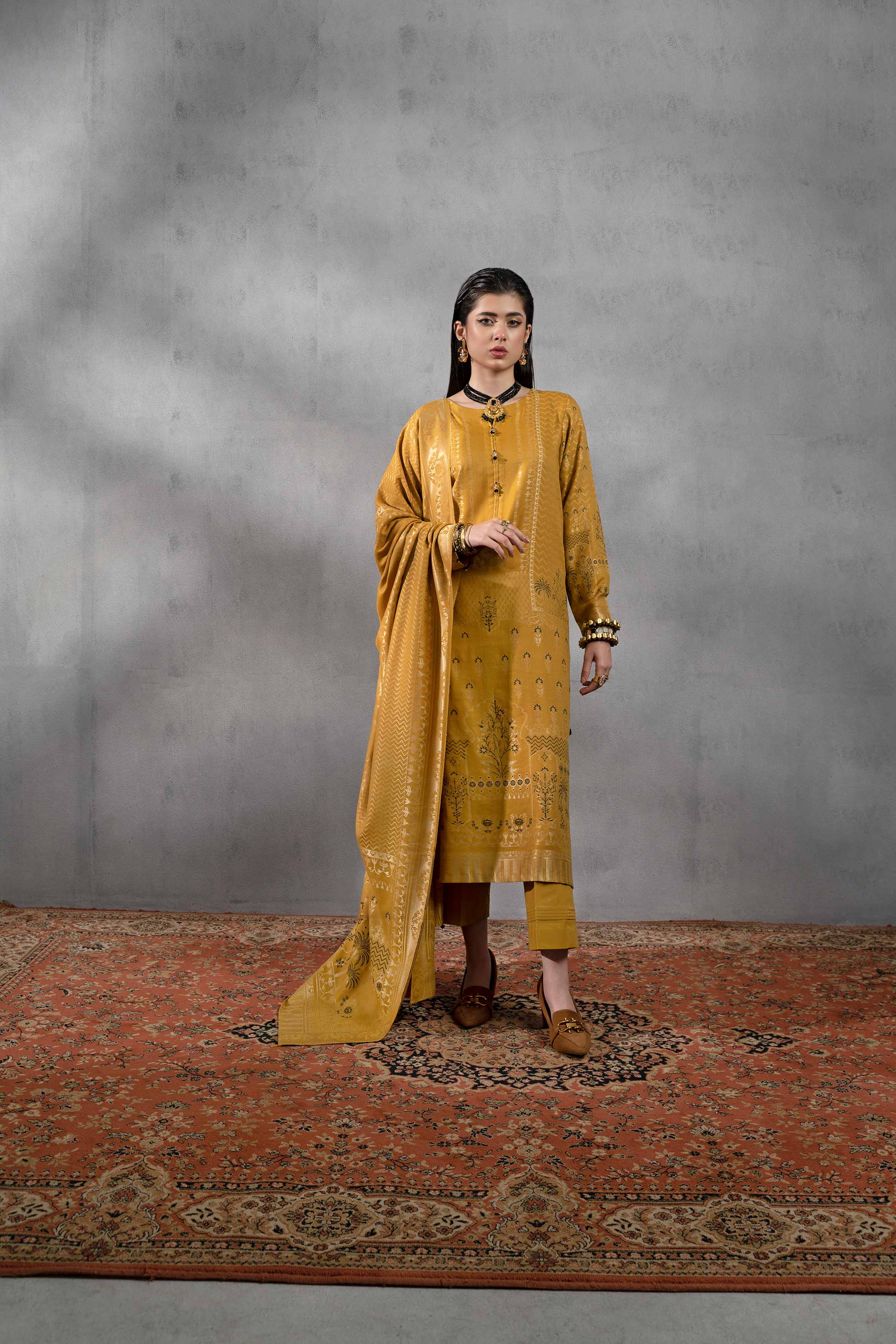 Nishat Sunehray Din Embroidered Jacquard Unstitched 3Pc Suit - 42303388