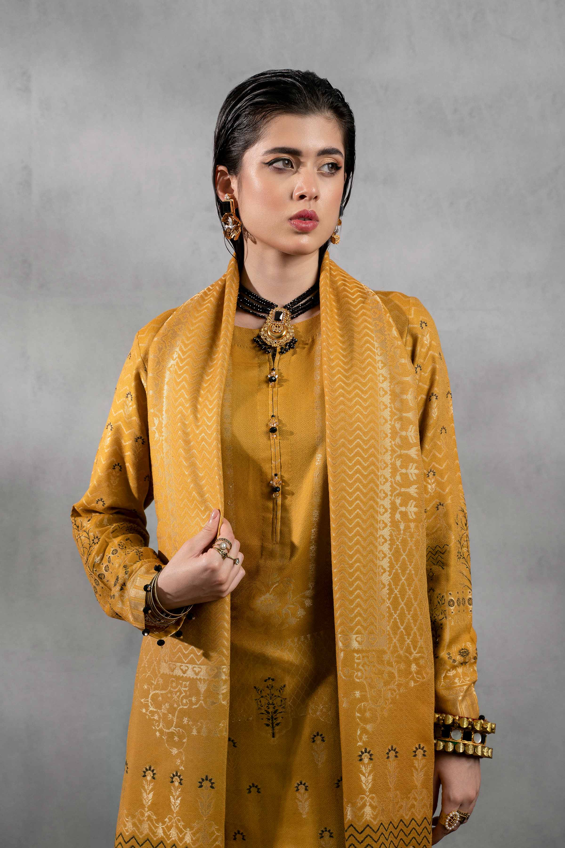 Nishat Sunehray Din Embroidered Jacquard Unstitched 3Pc Suit - 42303388