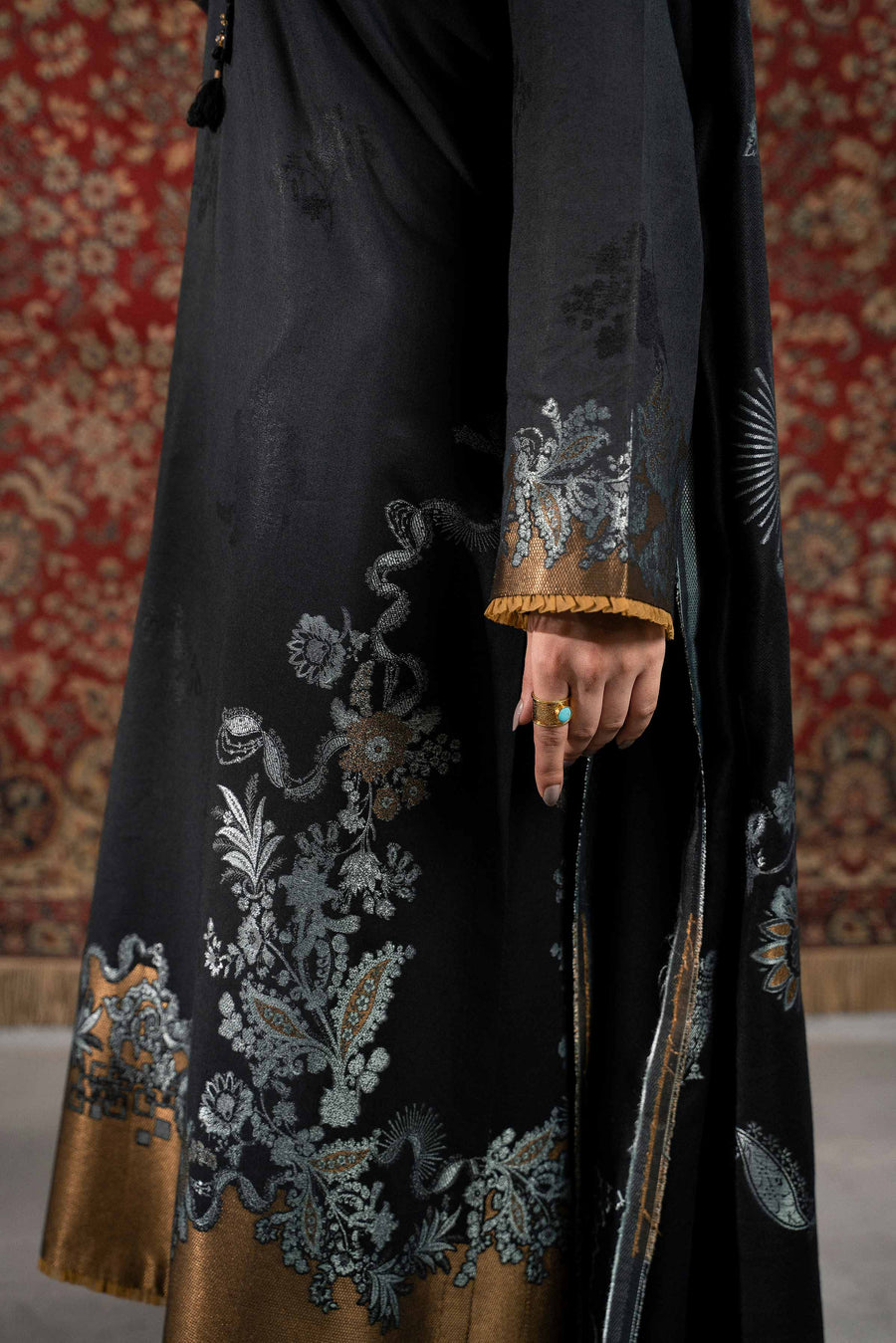Nishat Sunehray Din Embroidered Jacquard Unstitched 3Pc Suit - 42303389