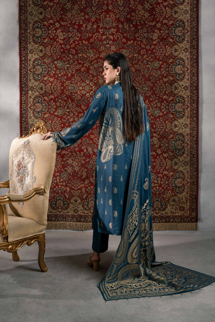 Nishat Sunehray Din Embroidered Jacquard Unstitched 3Pc Suit - 42303391