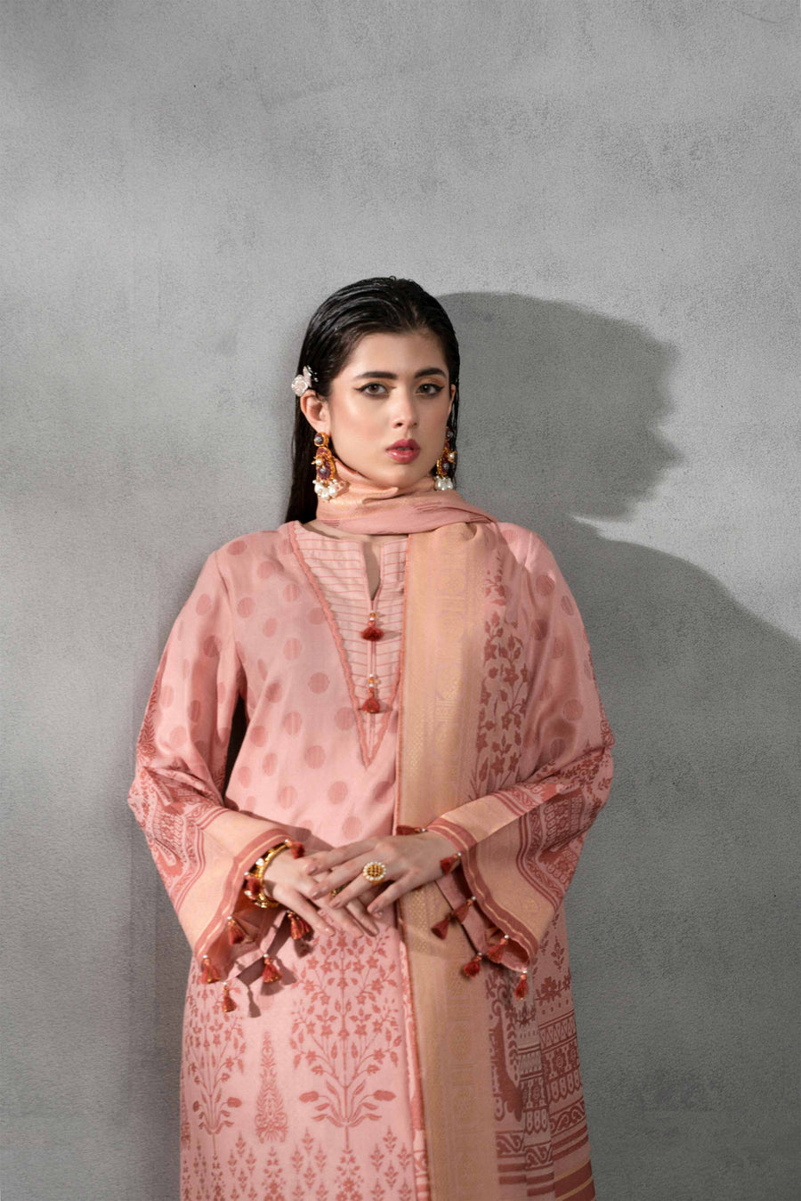 Nishat Sunehray Din Embroidered Jacquard Unstitched 3Pc Suit - 42303393