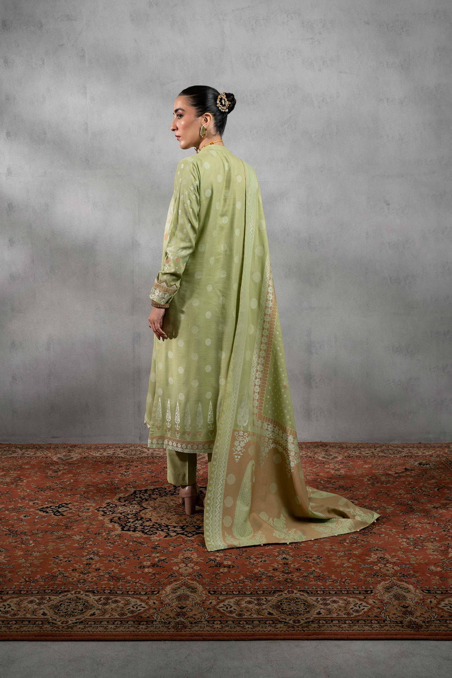 Nishat Sunehray Din Embroidered Jacquard Unstitched 3Pc Suit - 42303395