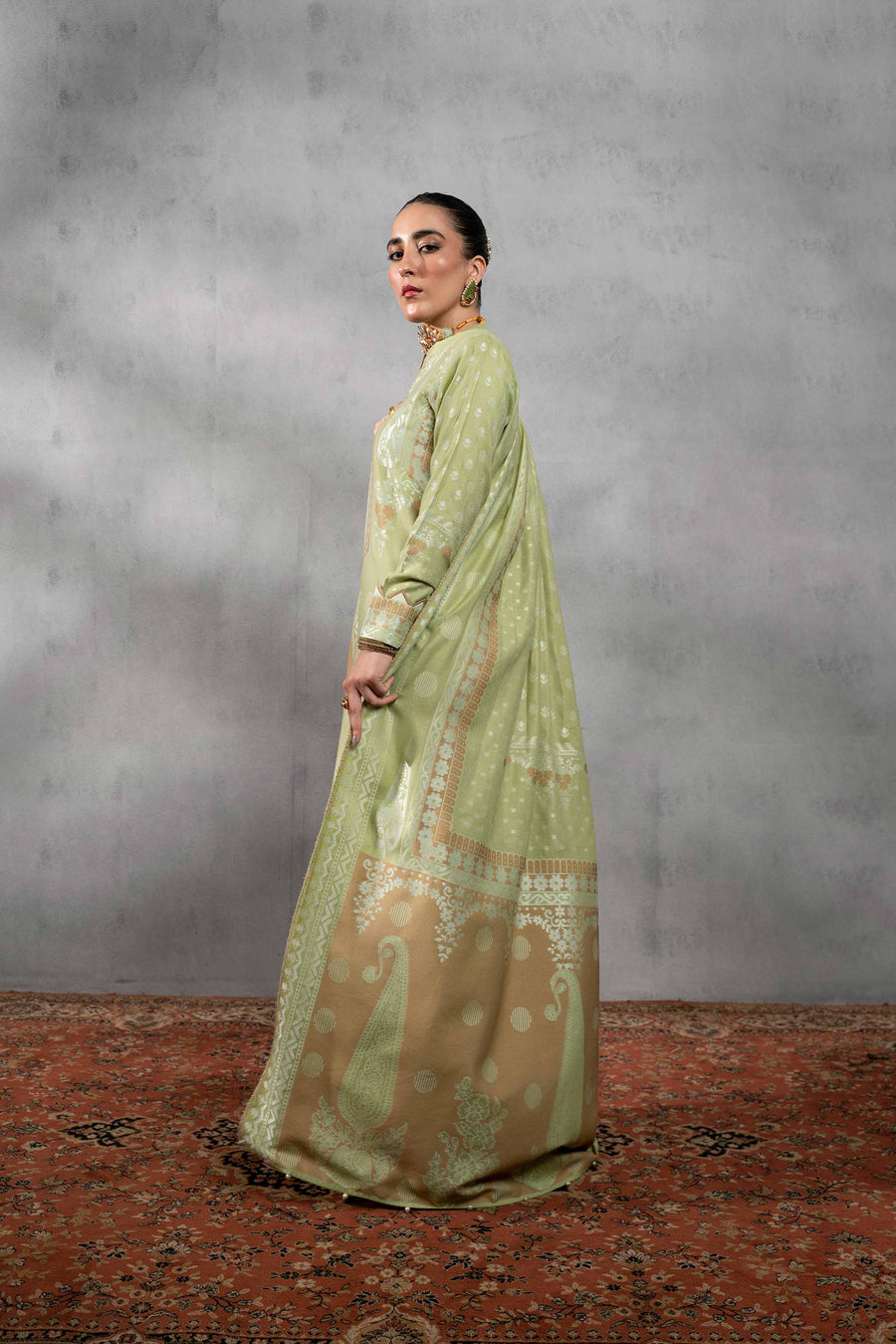 Nishat Sunehray Din Embroidered Jacquard Unstitched 3Pc Suit - 42303395