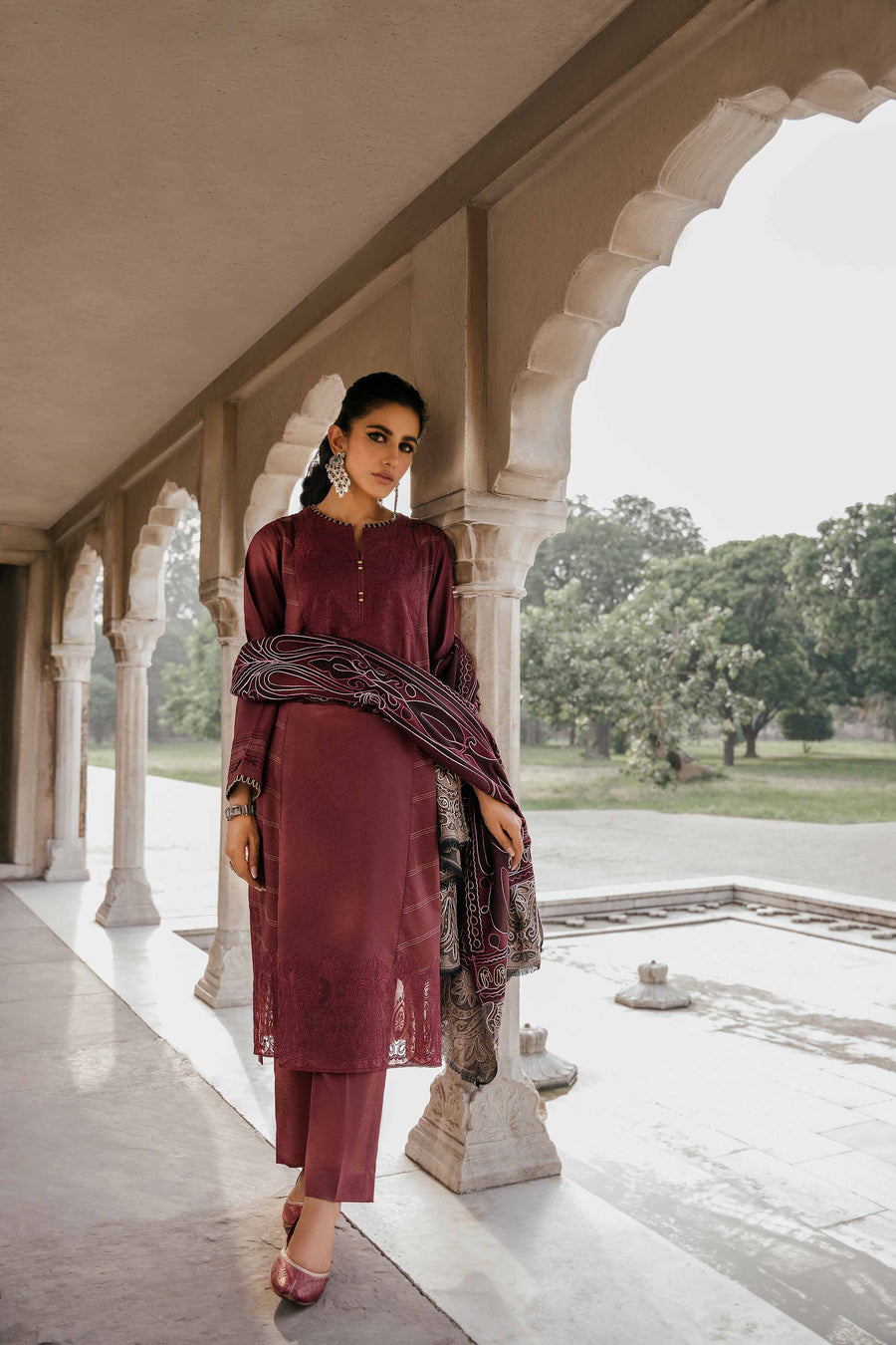 Nishat With You Unstitched Embroidered Karandi 3Pc Suit - 42303398