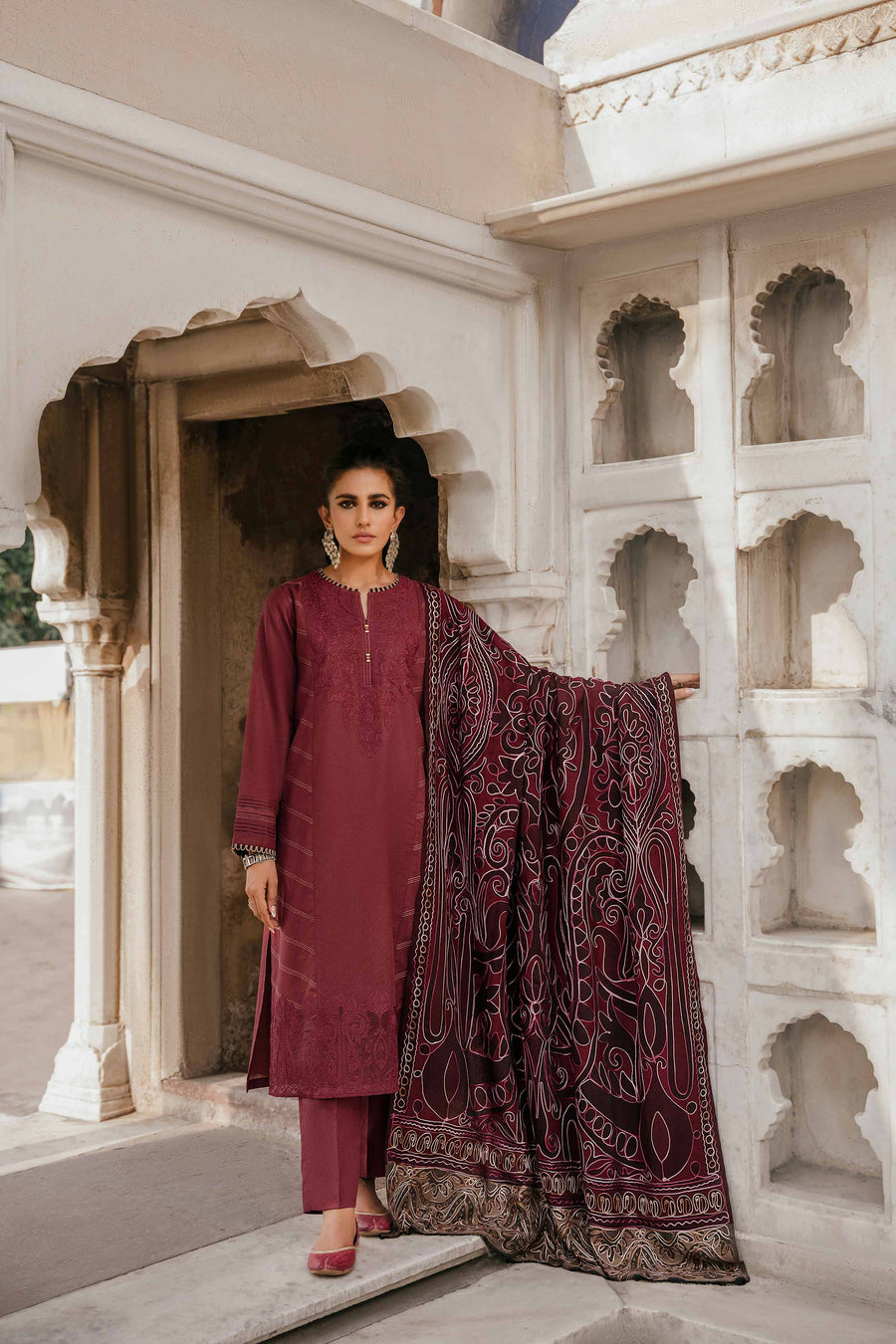 Nishat With You Unstitched Embroidered Karandi 3Pc Suit - 42303398