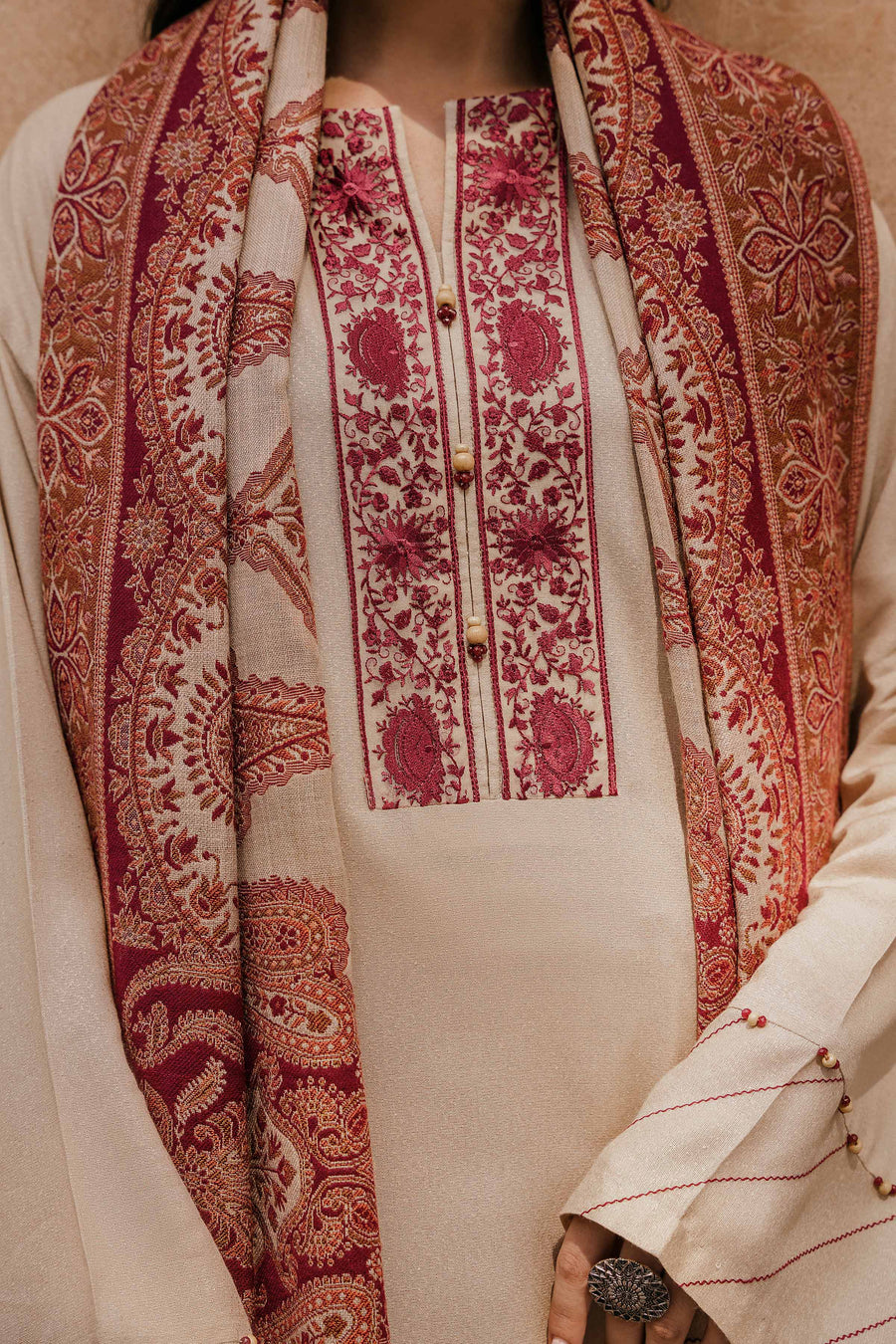 Nishat With You Unstitched Embroidered Karandi 3Pc Suit - 42303400