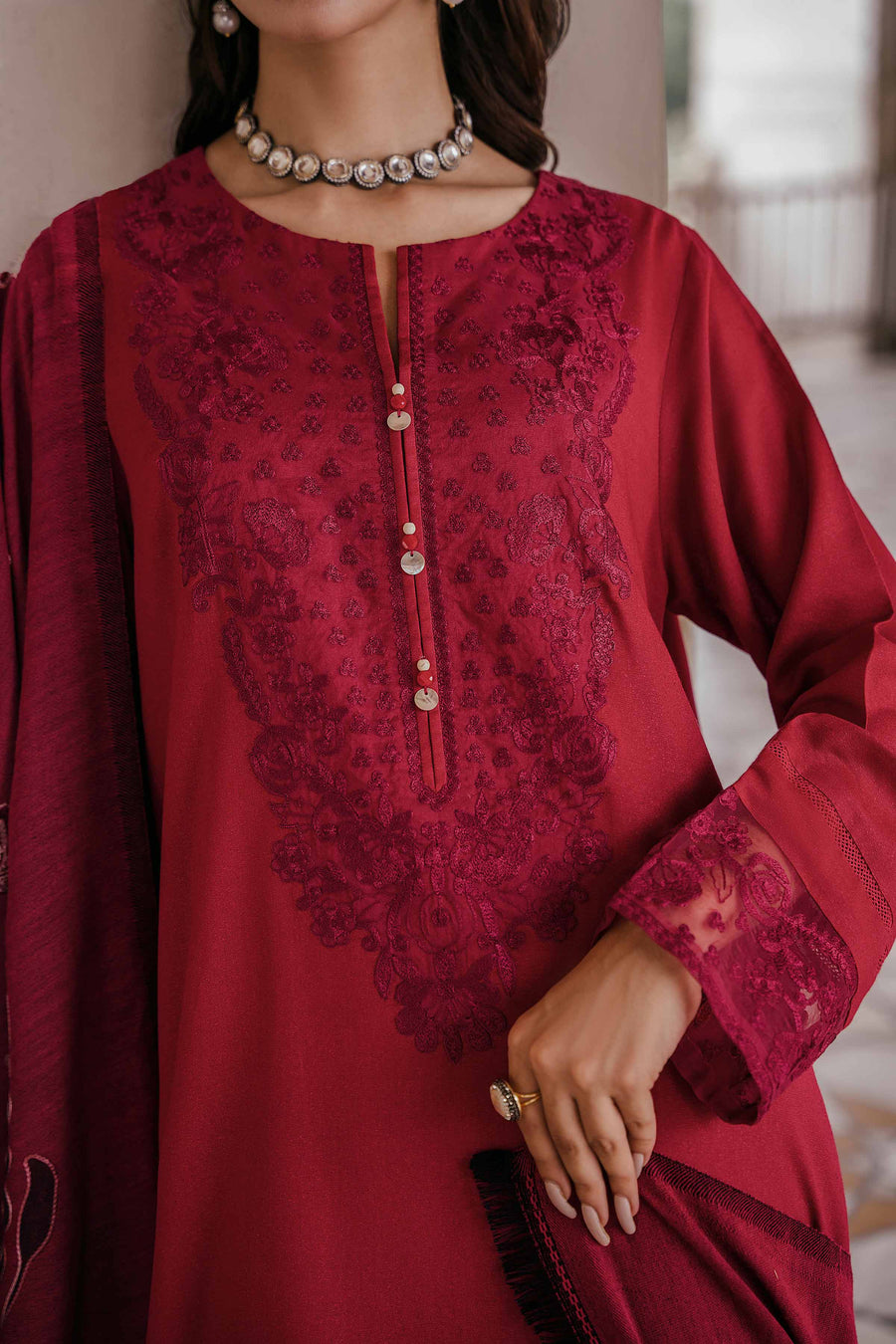 Nishat With You Unstitched Embroidered Karandi 3Pc Suit - 42303402