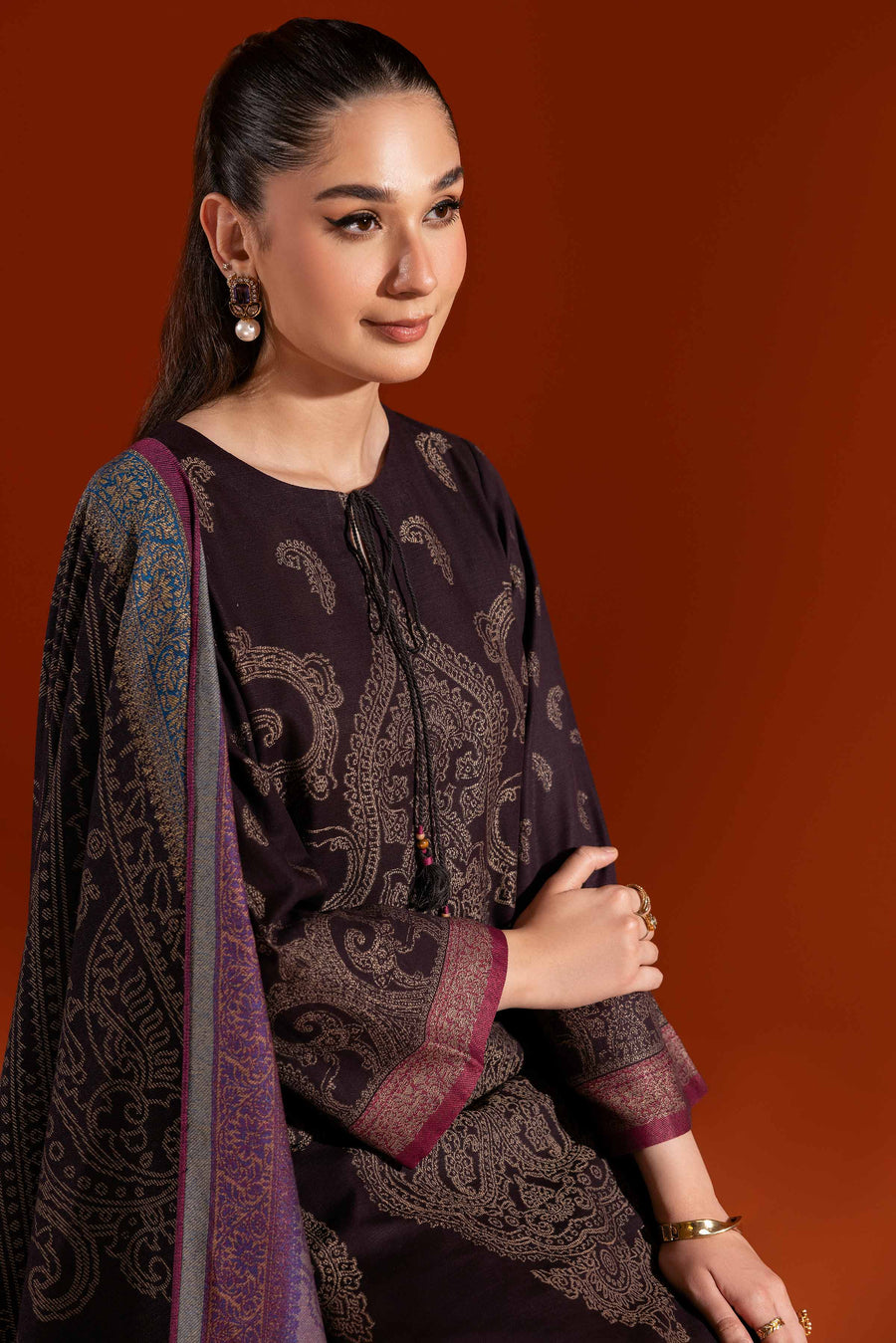 Nishat Sunehray Din Embroidered Jacquard Unstitched 3Pc Suit - 42303403